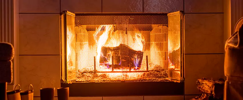 Mendota Hearth Landscape Fireplace Installation in Massapequa, New York