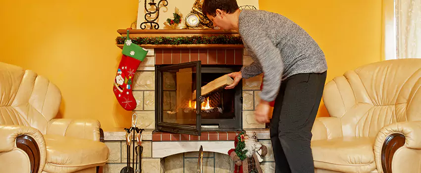 Rusted Metal Fireplace Restoration in Massapequa, New York